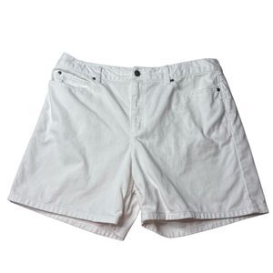 Vintage Liz Claiborne Shorts Denim Jorts White Classic Fit Womens Size 14 plus